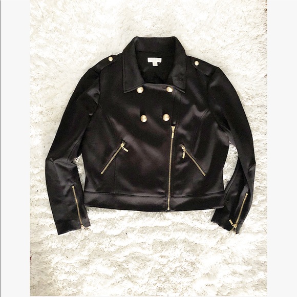 Bisou Bisou Jackets & Blazers - Bisou Bisou Military Style Crop Jacket in Black